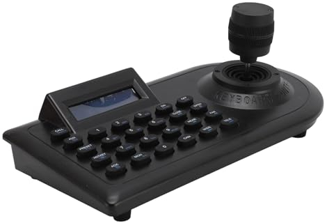 Controlador de Joystick de Cámara PTZ, Teclado Domo Multifuncional 32 DVR 256 con Joystick 3D y Pantalla LCD, Mini Teclado de Cámara PTZ Analógico con Interfaces RS485 232
