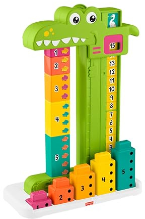Fisher-Price Adding Alligator stapelleksak – 10 Färgglada Klossar, Krokodilräknare, För Barn 3+