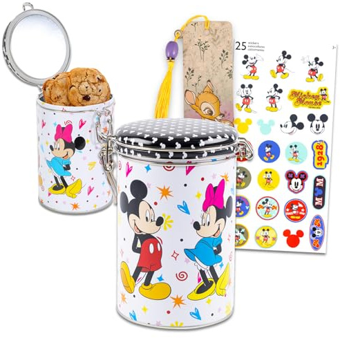 Mickey Mouse Keksdose für Küchentheke – Bundle mit Mickey und Minnie Glas mit Deckel für Snacks, Kekse, Lebensmittelaufbewahrung und mehr | Mickey Mouse Küchenzubehör