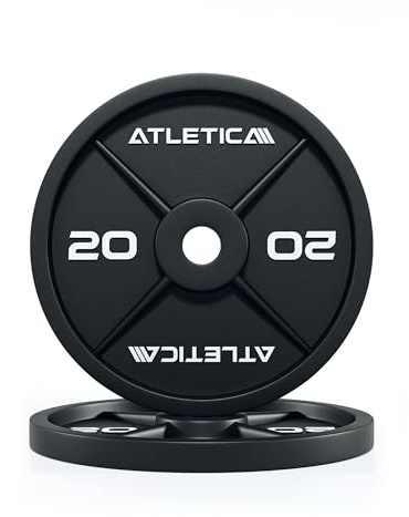 Atletica Iron Plates | Paar | Gusseisen Hantelscheiben | Ø 50 mm | Rostresistente Lackierung | Paarweise von 1,25 bis 25 kg| KG- und LBS-Angaben