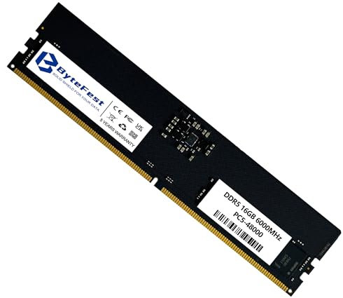 ByteFest DDR5 RAM 16GB 6000MHz Desktop XMP 3.0 PC5-48000 CL46 UDIMM 1.35V 288 Pin Computer Aggiornamento RAM del modulo di memoria