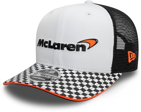 New Era Erwachsene Kariertes Visier McLaren Racing Baseball Cap Hat Weiß