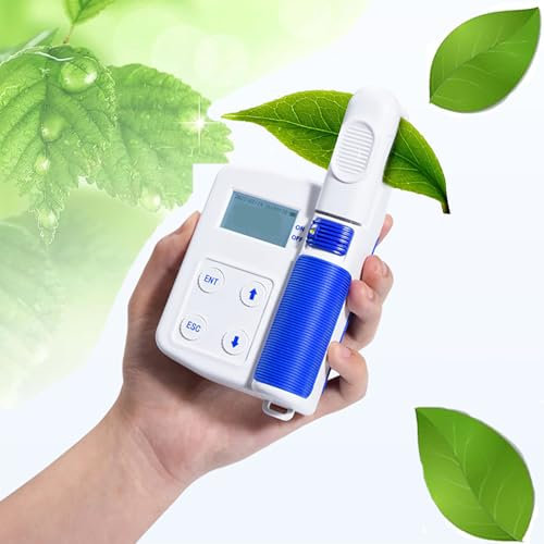 LHQYA Chlorophyll-Messgerät, Tragbarer Chlorophyll-Analysator, 4 Messbare Indikatoren/0,8 Sekunden Schnelle Messung/16 GB Speicherkapazität/Messfläche 2 Mm X 3 Mm, Für Pflanzenforscher