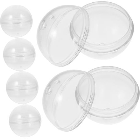 BESTonZON 10pcs High Transparency Round Vending Machine 3.2×3.2cm Fillable Empty Balls for Party Supplies and Reusable Plastic Packaging Balls