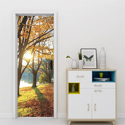 3D Türtapete 70x200 Türaufkleber Selbstklebend Türfolie Poster Fototapete Türbilder Türtattoos Wasserdichte Tür Stickers für Kinderzimmer Wohnzimmer Badezimmer Natürliche Landschaften