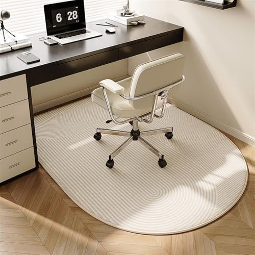 GIBZ Ovale Bürostuhl Unterlage für Hartböden Solide Bodenschutzmatte Matten für Schreibtischstuhl für Zuhause Bodenschutz Bodenmatte Schreibtischstuhl Parkett Stil 13 90x120cm