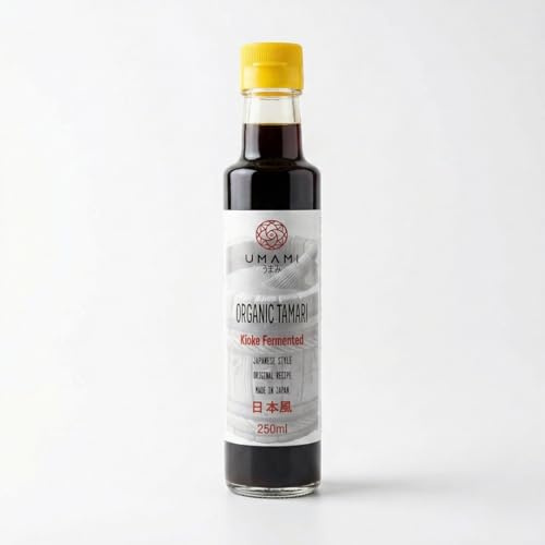 Umami Salsa de Soja Tamari BIO Kioke 250ml - Fermentada 18 Meses en Barriles de Madera - Sin Gluten - Artesanal Japonesa - Grado Premium