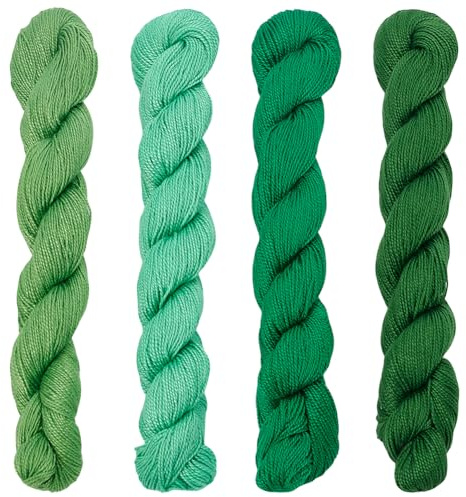 FREEBLOSS 4 Stück Sashiko Garn 100 m X 4 Farben (Grün)