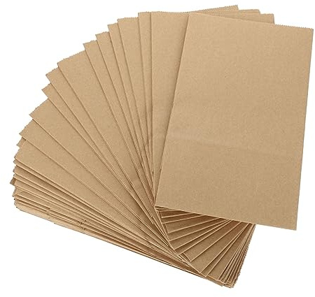 Bolsas de Papel Kraft Marrón Fondo Cuadrado 100 Piezas