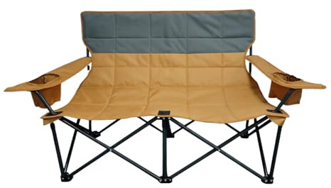HunicandIU Chaise Double de Camping - Canapé Pliant pour Extérieur | Structure Stable et Pliable avec Accoudoirs, Portable pour Camping Piscine Jardin Plage Balcon et Espaces Extérieurs