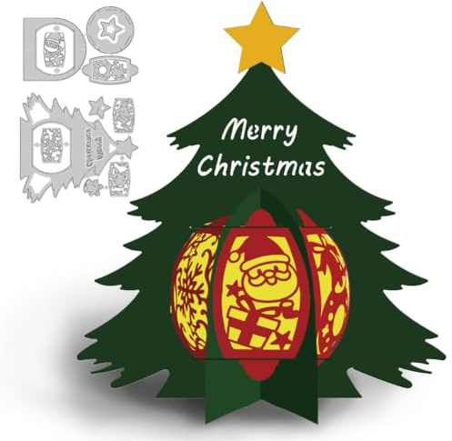 DELORIGIN 3D Stanzformen Mit Weihnachtsbaumlaternen Kartenherstellung Schablone Scrapbooking Prägevorlage Für Weihnachtsdekoration Geburtstagsfeier
