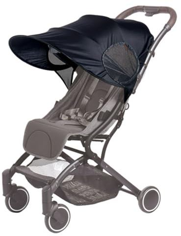 Pare-Soleil pour Poussette Respirant Parasol Universel Landau Capot Auvent de Poussette Bébé Confort Pliable Couverture de Soleil pour Nacelle Landau Protégé du Soleil et du Vent Ombrelle Anti-UV