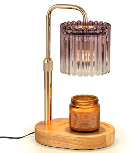 Staymoment Lila Candle Warmer mit Timer, Elektrische Duftlampe für Wachs | Kerzenwärmer Lampe für Duftkerzen, mit Dimmer, Höhenverstellbar, Geschenke für Frauen, moderne Wohnzimmer Deko