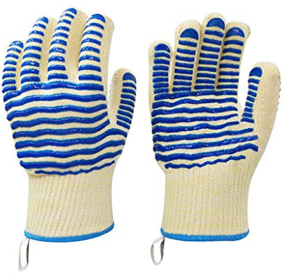 Guantes de barbacoa resistentes al desgaste con aislamiento térmico de 350 ℃ y 500 ℃, resistentes a altas temperaturas, para horno, parrilla, guantes de barbacoa para proteger el horno