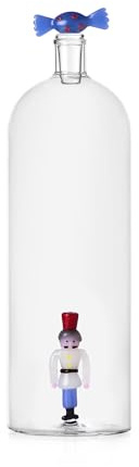 Ichendorf Cascanueces, botella caramelo azul y soldado, 29 cm, vidrio borosilicato
