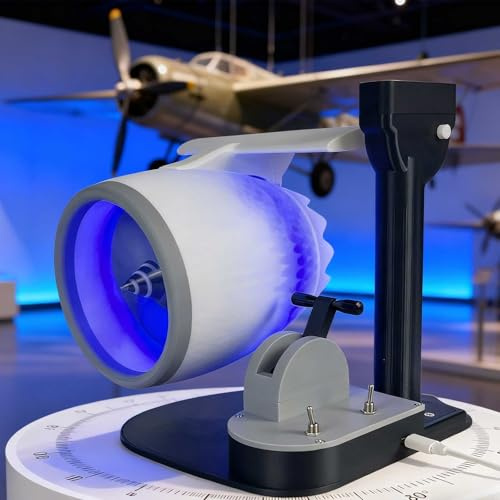 GLOBALHUT USB Turbo Desk Fan with Humidifier, and Flame Effects Innovative 3D Printed Jet Engine Style, 50ml Atomization Capacity Portable USB-Powered for Home Office Bedroom(Blue)