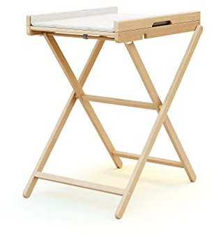 WEBABY - Mesa plegable para cambiar PALA Haya barnida | Dimensiones abiertas (L x Anla x Ar): 78 x 58 x 90,5 cm | Dimensiones plegadas (L x Anla x E): 58 x 11,5 x 111,5 cm | Colchón de PVC incluido