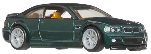 Hot Wheels Premium BMW M3 formgjuten leksaksbil, grön, Power Trip bil kulturserie, 1/5