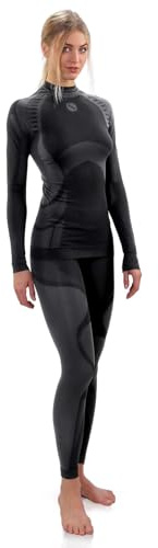 sesto senso Damen Funktionsunterwäsche Set Langarm Shirt Lange Unterhose Sportunterwäsche Thermoaktiv
