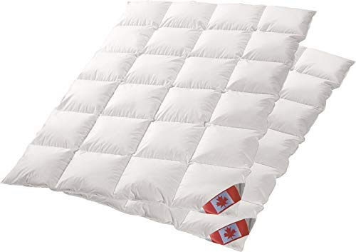 betten-traum-land Set Angebot: 2X Canada Ganzjahresdecke Kassettenstegbett 4-cm Innensteghöhe 100% Natur Daunendecke 155x220 cm direkt vom Bettenfachgeschäft