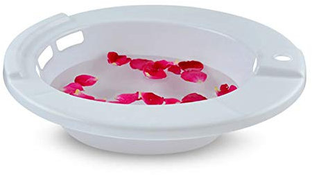 NANANA Bidetbecken Sitzbecken Sitzwanne Toiletteneinsatz Schwangere Frauen, Sehr Einfach zu Verwenden, 38X36x11cm,White