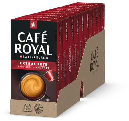 Café Royal Doppio Espresso - Cápsulas para cafetera Nespresso (100 unidades, intensidad 11/10, certificado UTZ, de aluminio)