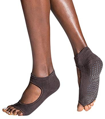 Tucketts Allegro Toeless Non-Slip Grip Socks - Anti Skid Yoga, Barre, Pilates, Home & Leisure, Pedicure, Nude 01, Medium
