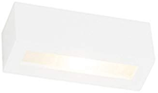 Qazqa Modern Up and Down Wandleuchte, Wandlampe - Tjada_novo - Weiß, Rechteckig, max. 25W, Geeignet für LED, 21.8cm, Ideal als Wohnzimmerlampe und Flur