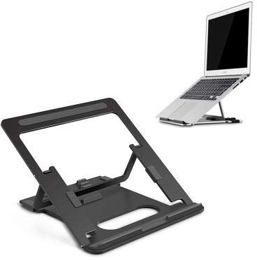 TIAM - Supporto per computer portatile, in alluminio, regolabile, per computer portatile, compatibile con Mac MacBook Pro Air Notebook e altro ancora (grigio scuro)