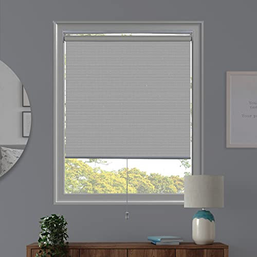 CHICOLOGY Rollos, schnurlose Jalousien, Fensterblenden für Zuhause, Fensterdekorationen, Türrollos, lichtfilternde Jalousien, View-tiful Chantilly-Weiß (Solar), 76,2 cm B x 182,9 cm B