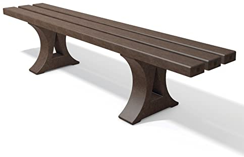 hanit® Canetti - wetterfeste Gartenbank ohne Lehne, Parkbank aus recyceltem Kunststoff (1,5 m)