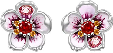 GNOCE Rose Fleurs De Cerisier Boucles d'Oreilles En Argent Sterling 925 Boucles d'Oreilles Pour Femme Fille Épouse Fille Cadeau Fête Des Mères