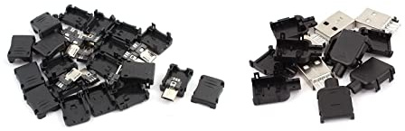 QUARKZMAN USB Maschio Connettore 5pz 4-Pin Tipo a e 10pz 5-Pin Micro USB Digita per Fai-da-Te Piccoli Elettrici Progetti
