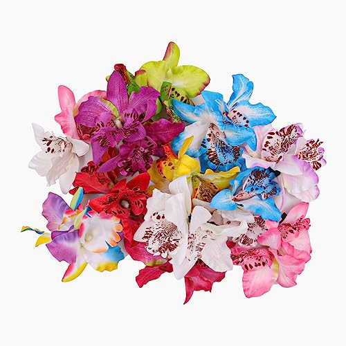 VOANZO 12 Stück Blume Haarnadel Multicolor Doppelte Orchidee Blume Haarspange Kostüm Zubehör für Dame Frauen Mädchen Braut Hochzeit Party Strand Frisur Zubehör