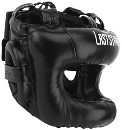 rockible Boxhelm Gesichtsschutz, Unisex Kampfsport Belüftete, Leichte Kickbox Kopfbedeckung, Muay Thai Kopfbedeckung für Muay Thai Grappling San, Schwarz