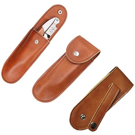 Ownkim Etui Couteau Cuir pour Couteaux de Poche Pliants 5, Gaine de Protection avec Fermeture par Pression et Système d'attache à la Ceinture pour Couteau de Poche, Robuste et Durable