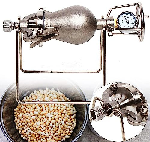 Mini Popcorn Machine, Popcorn Maker with Manual Crank Handle, Popcorn Popper with Gauge, Fire Heating Slow Boost,Small 100ml