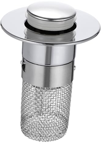 GRIRIW Bathroom Sink Plug OD: 2.4, ID: 1.2 Push Type Bounce Core Drain Filter Basin Stopper for Bathroom Sink Drain Strainer for Clogging Prevention