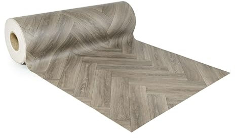 GIURI TESSUTI - Pavimento in PVC - Rivestimento per superfici in Vinile Impermeabile con texture Antiscivolo e supporto in Tessuto Insonorizzante (AL METRO, JEFFERSON SMOKE)