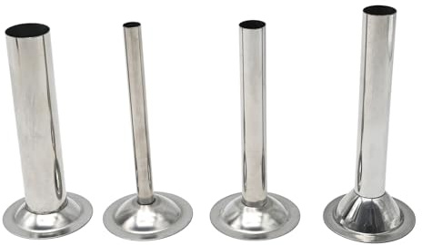 Saihisday Stainless Steel Sausage Stuffer Tubes Food Meat Grinder Attachment Stainless Steel Sausage Stuffer Tubes for Meat Grinder Set of 4 (#8)
