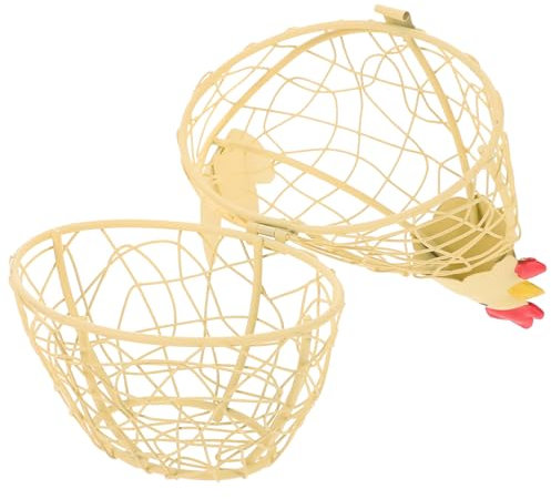 Warmhm Iron Wire Hen Shape Egg Basket Storage Basket for Kitchen Home Decor Easter Egg Hunt