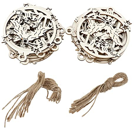 FUNOMOCYA 20St Anhänger Wall Decor osterhasen Dekor für zu Hause Ostern türschild selber Machen Christbaumschmuck Ornament Ostern Holzverzierung Osterdekoration Haushalt