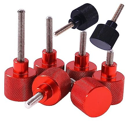 Sterngriffe,Rändelmuttern mit Innengewinde, 1 Stück bunte Rändelschraube M3-M10 Aluminiumlegierung + gerändelter Handgriffknopf mit flachem Kopf Schrittschrauben (Farbe: Rot, Größe: 90 mm_M8) (Color
