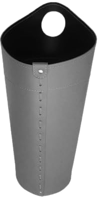 LIMAC Design NIDAC Kaminbesteck aus Leder, Kaminbesteck Werkzeugtasche, Kaminbesteck Eisenbeutel für Kamin und Ofen, originell und exklusiv, Hergestellt in Italien. (Grau)