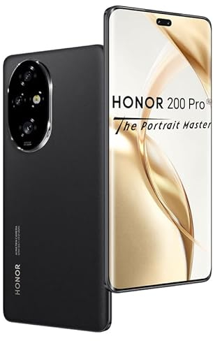HONOR 200 Pro Smartphone 5G - ROM 512GB,Batería 5200mAh,Snapdragon 8s Gen 3（4mm）,Triple Cámara 50 MP,Pantalla 6.78'',Dual SIM, NFC,MagicOS 8.0/Android 14, Cargador 100W Incluido - Negro
