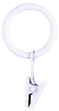 Kenney Anillos de Clip para Barras de Cortina de 5/8 a 3/4 Pulgadas de diámetro, Color Blanco, Paquete de 14