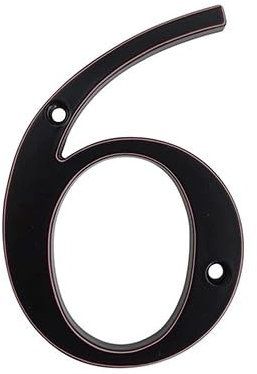 SFQEVHRZ Hausnummer， 4-Zoll-Hausnummernschild aus Metallzinklegierung, 10 cm Türnummern, Außenadresse, Briefkastennummern, Moderne Haus- und Wohnungsschilder, schwarz(6)