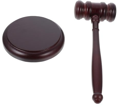 COHEALI 1 Satz Richter Hammer Vor Gericht Gravierter Hammer Lustige Stifte Mini-spielzeug Anwalt Cosplay Block En Bois Spielzeughammer Anzug Für Kinder Richterhammer Spielzeug Hölzern