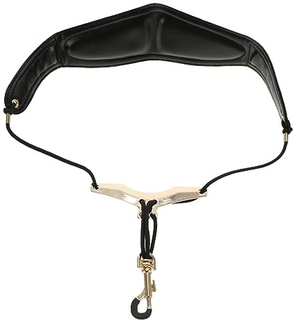 Verstellbarer Saxophongurt aus Leder, Schwarz, Bequem und Robust | 1 Stück, Leicht Anzubringen und Entfernen, Passend für Alt und Tenor, Saxophon Gurt Zufällige Farbe Zufälliger Stil