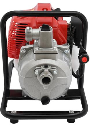 Petrol Water Pump, 2 Stroke 1.7HP 8,100L/H Gasoline Engine Water Pump 43CC Garden Pump with 6-8M Suction & 30M Lift for Irrigation Landscaping Urban Maintenance Drainage Water Supply